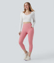 Halara UltraSculpt™ High Waisted Scrunch Butt Lifting Tummy Control Pocket Shaping Capri Training Leggings - Rose Pink