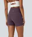 Halara UltraSculpt™ High Waisted Tummy Control Side Pocket Shaping Training Biker Shorts 5'' - Night's Purple