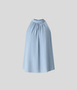 Keyhole Back Halter Sleeveless Curved Hem Work Blouse - Skyride