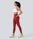 Halara UltraSculpt™ High Waisted Tummy Control Butt Lifting Ruched Pocket Shaping Yoga Leggings - Aura Orange