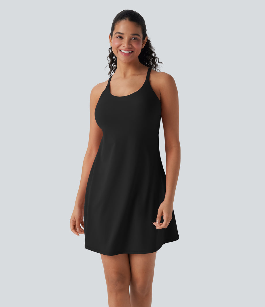 SoftlyZero™ Plush Active Dress-Longer Length-Easy Peezy Edition DD-F Cups - Black