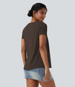 Square Neck Short Sleeve Casual Top - Delicioso