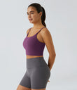 Basic Padded Workout Cropped Low Support Tank Top A-D Cups - Wood Violet