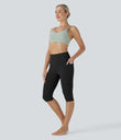 Halara UltraSculpt™ High Waisted Tummy Control Pedal Pusher Yoga Leggings with Pockets - Black