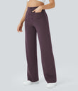 DayStretch High Waisted Pockets Straight Leg Casual Pants - Dusky Evening purple