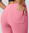 Halara Flex™ High Waisted Back Side Pocket Slight Flare Work Pants - Flamingo Plume