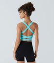 SoftlyZero™ Airy Square Neck Backless Crisscross Cropped Cool Touch Yoga Tank Top-UPF50+ - Loka Blue