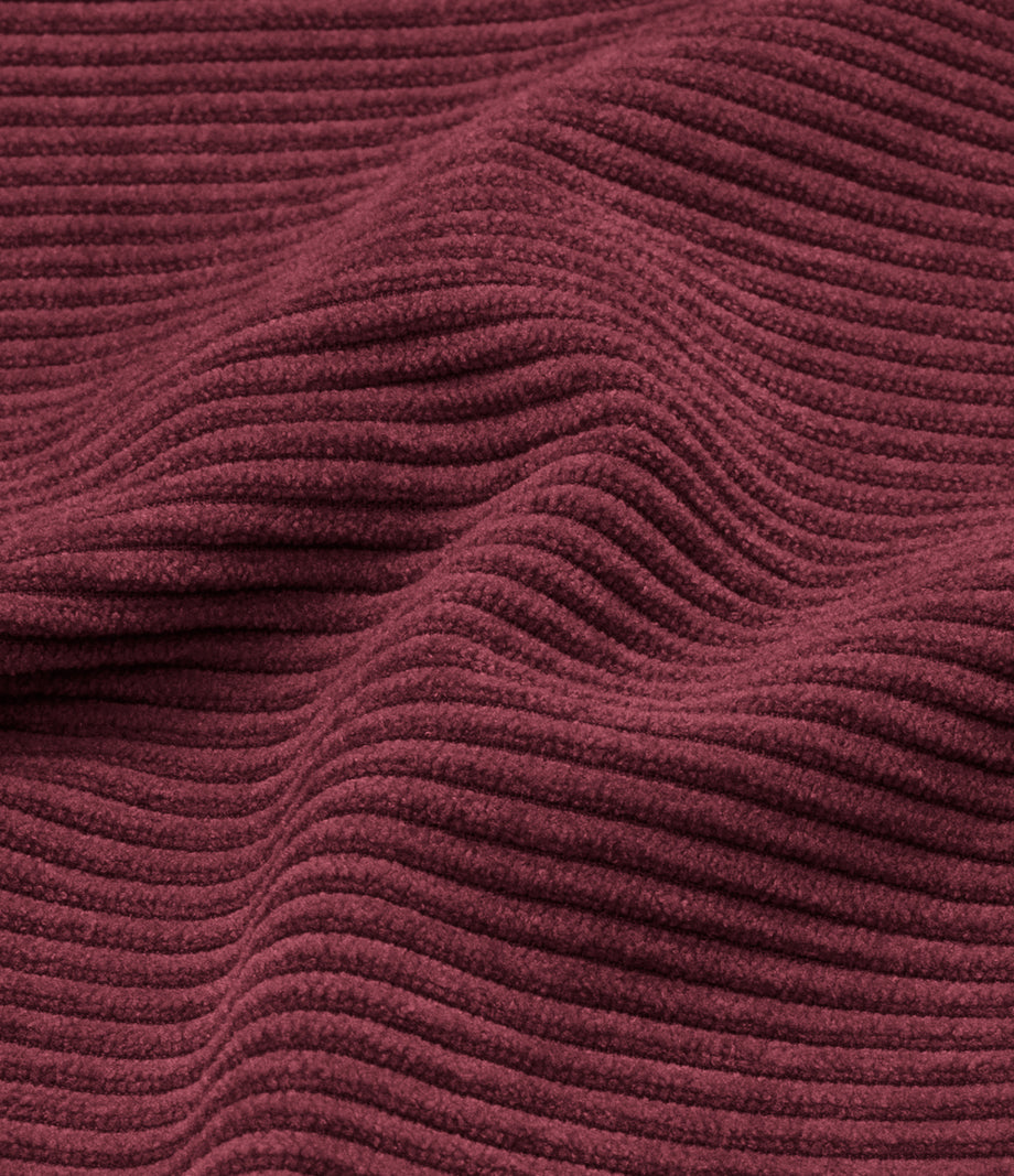 Mid Rise Zipper Pocket Corduroy Casual Pants - Pomegranate