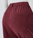 Mid Rise Zipper Pockets Corduroy Casual Joggers - Pomegranate