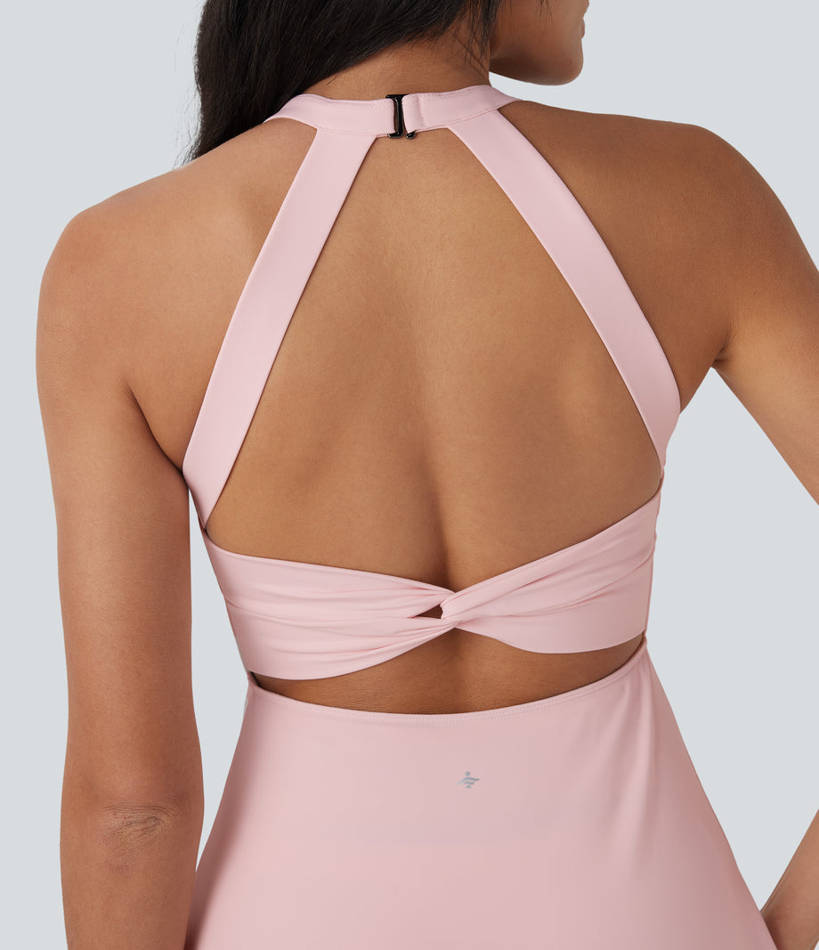 SoftlyZero™ Airy Backless Twisted Cool Touch Dance Active Dress-Easy Peezy Edition - Primrose Pink