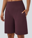 SoftlyZero™ Airy High Waisted Pockets Cool Touch Yoga Bermuda Shorts - Fig