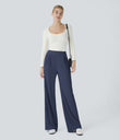 Halara Flex™ High Waisted Body Sculpt Waist-Slimming Pocket Wide Leg Micro Waffle Work Pants - Mood Indigo