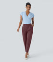 Halara Flex™ DayStretch High Waisted Pocket Ankle Length Tapered Work Pants - Red Mahogany