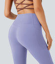 Halara UltraSculpt™ High Waisted Tummy Control Pocket Shaping Yoga Bootcut Leggings - Baby Lavender