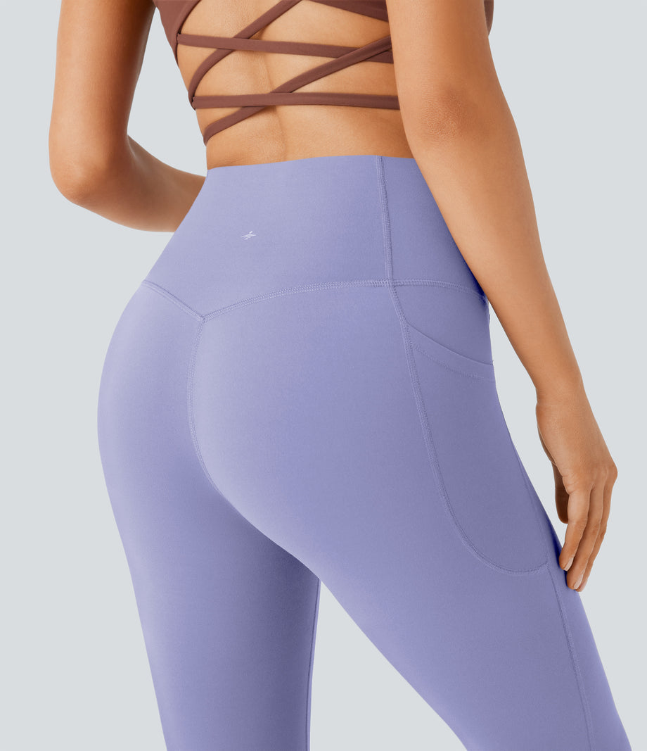 Halara UltraSculpt™ High Waisted Tummy Control Pocket Shaping Yoga Bootcut Leggings - Baby Lavender