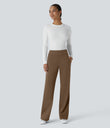 Halara Flex™ DayStretch Mid Rise Side Zipper Pocket Work Flare Pants - Sepia