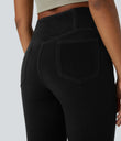 Halara Flex™ High Waisted Crossover Pocket Cool Touch Washed Casual Jeans - Graphite Black Denim