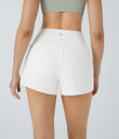 SoftlyZero™ Airy Super High Waisted 2-in-1 Cool Touch Yoga Shorts with Pockets - White