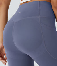 Halara UltraSculpt™ High Waisted Butt Lifting Tummy Control Pocket Shaping Workout Leggings - Silent Blue