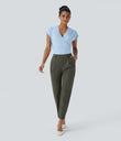 Halara Flex™ DayStretch High Waisted Pocket Ankle Length Tapered Work Pants - Forest Night