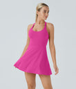 Backless Twisted Active Dress - Fuchsia Fedora