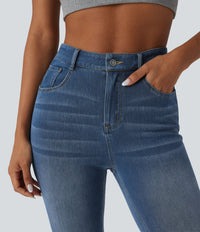 Halara Flex™ High Waisted Casual Skinny Jeans with Pockets - Tide Blue Denim