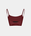 Double Straps Cropped Yoga Tank Top - Deep Wine