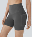 Halara UltraSculpt™ High Waisted Butt Lifting Tummy Control Pocket Shaping Training Biker Shorts 5'' - Volcanic Ash