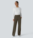 Halara Flex™ DayStretch Mid Rise Side Zipper Pocket Work Flare Pants - Forest Night