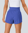 SoftlyZero™ Airy Super High Waisted 2-in-1 Cool Touch Yoga Shorts with Pockets - Aster Blue