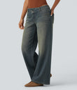 Mottled Dark Blue Denim