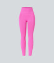 OneForm Seamless Flow High Waisted Ruched 7/8 Yoga Leggings - Fuchsia Fedora