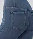 Halara Flex™ High Waisted Crossover Pocket Cool Touch Washed Casual Jeans - Nettle Blue Denim