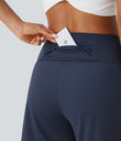 SoftlyZero™ Airy High Waisted Pockets Cool Touch Yoga Bermuda Shorts - Mood Indigo