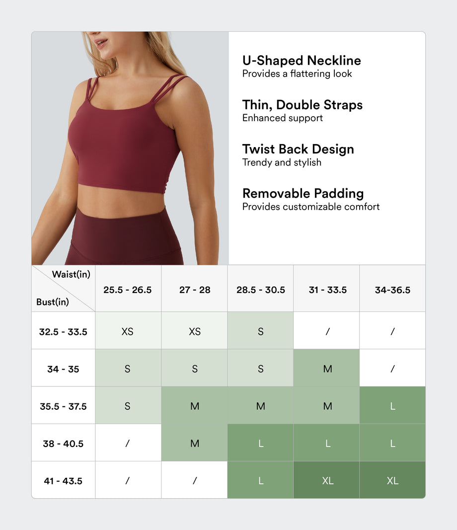 Double Straps Cropped Yoga Tank Top - Deep Wine