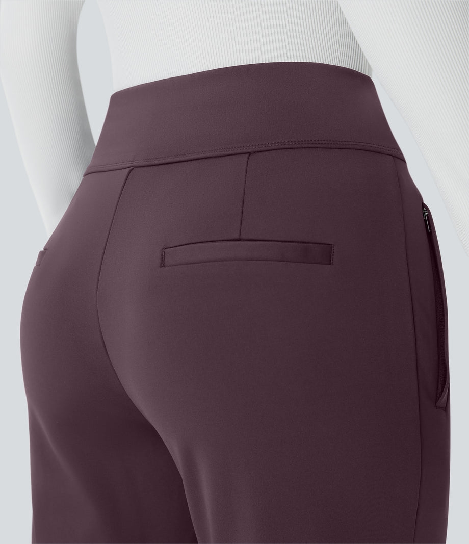 Halara Flex™ DayStretch Mid Rise Side Zipper Pocket Work Flare Pants - Dusky Evening purple