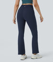 DayStretch High Waisted Crossover Flare Yoga Leggings - Midnight Blue