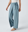 Halara Flex™ High Waisted Tie Side Wide Leg Work Pants - Forget-Me-Not