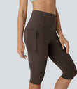 Halara UltraSculpt™ High Waisted Tummy Control Pedal Pusher Yoga Leggings with Pockets - Hot Fudge