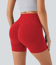 Halara UltraSculpt™ High Waisted Scrunch Butt Lifting Tummy Control Pocket Shaping Workout Biker Shorts 5'' - Aura Orange