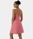 SoftlyZero™ Airy Cut Out 2-in-1 Pocket Cool Touch Longer Active Dress-UPF50+ - Desert Rose