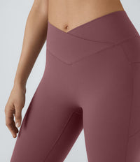 Patitoff™ 2.0 Pet Hair Resistant High Waisted Crossover Side Pocket Yoga Leggings - Wild Ginger
