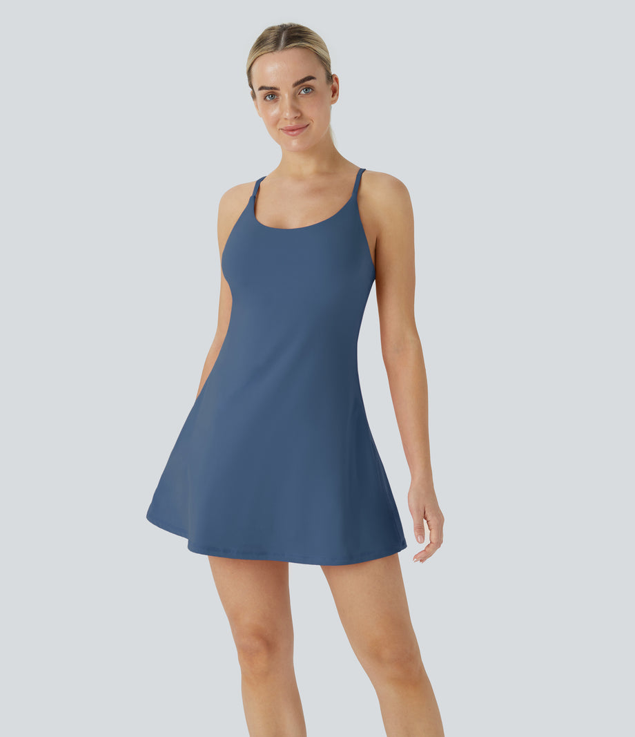 SoftlyZero™ Plush Backless Active Dress - Dark Turquoise