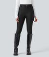 High Waisted Sheen 7/8 Leggings with Pockets - Black