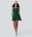 SoftlyZero™ Airy U Neck 2-in-1 Pocket Mini Cool Touch Dance Active Dress-Easy Peezy - Forest Biome