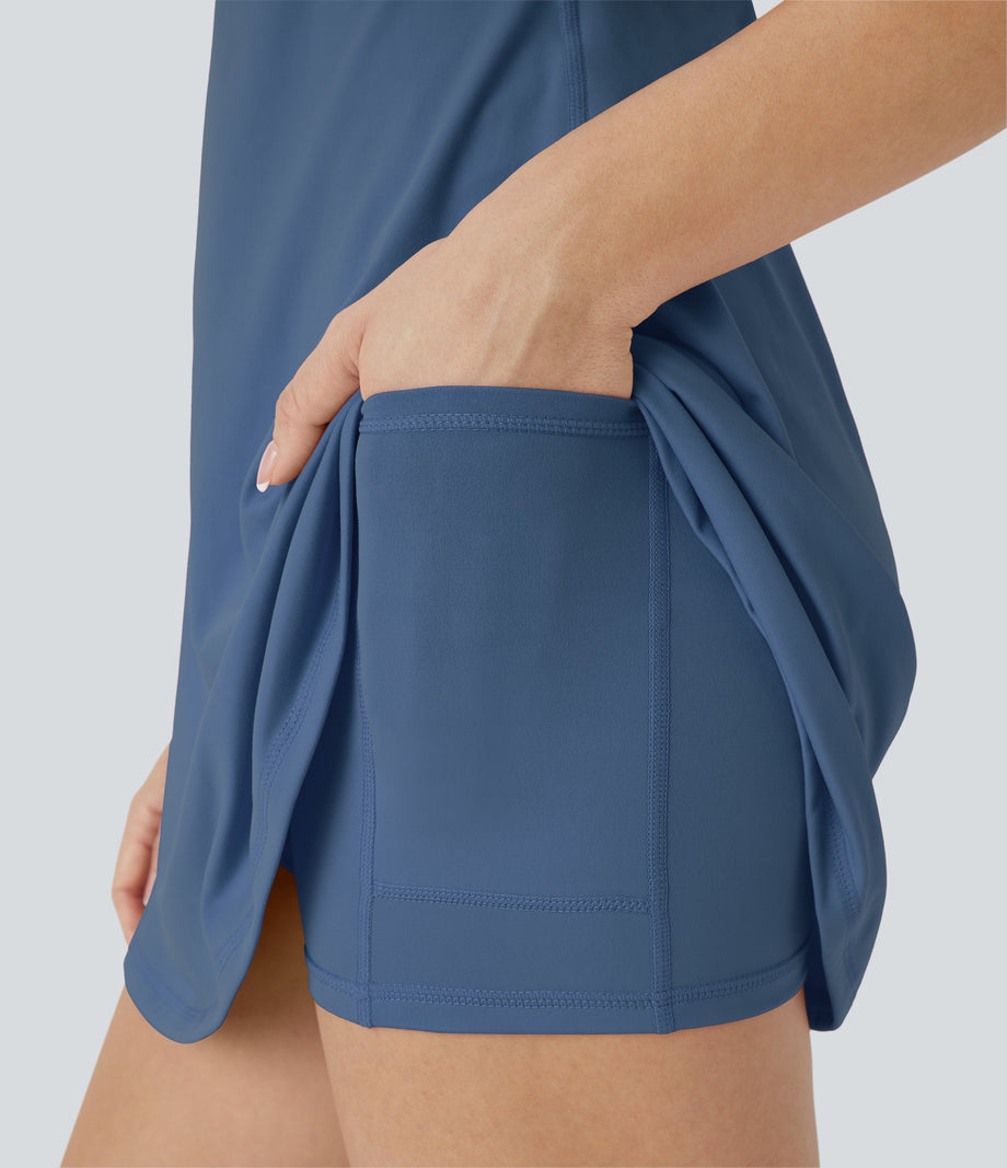 SoftlyZero™ Plush Backless Active Dress - Dark Turquoise