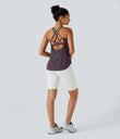 Halara UltraSculpt™ Round Neck Curved Hem Workout Tank Top - Night's Purple