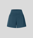 SoftlyZero™ Airy Super High Waisted 2-in-1  Cool Touch Yoga Shorts 5'' with Pockets-Longer Length - Majolica Blue