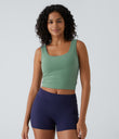 U Neck Crossover Barre Ballet Dance Tank Top A-D Cups - Hedge Green
