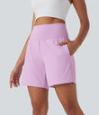 SoftlyZero™ Airy Super High Waisted 2-in-1 Cool Touch Yoga Shorts 7" with Pockets - Orchid Bouquet